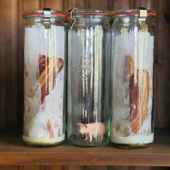 Bacon. In a Jar. On the Shelf.