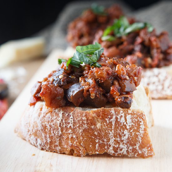 Eggplant Caponatina Crostini