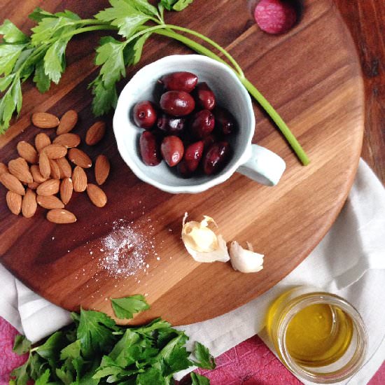 Parsley Olive Almond Pesto