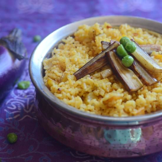 Vangi Bhaat | Spiced Eggplant Rice