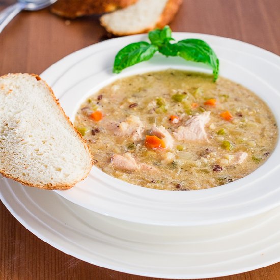 Crockpot Wild Rice and Chicken Soup