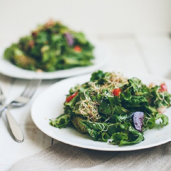 Leafy Sprouts + Sorghum Dressing