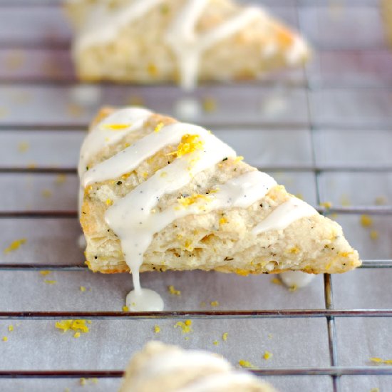 Lemon Rosemary Scones Vanilla Glaze