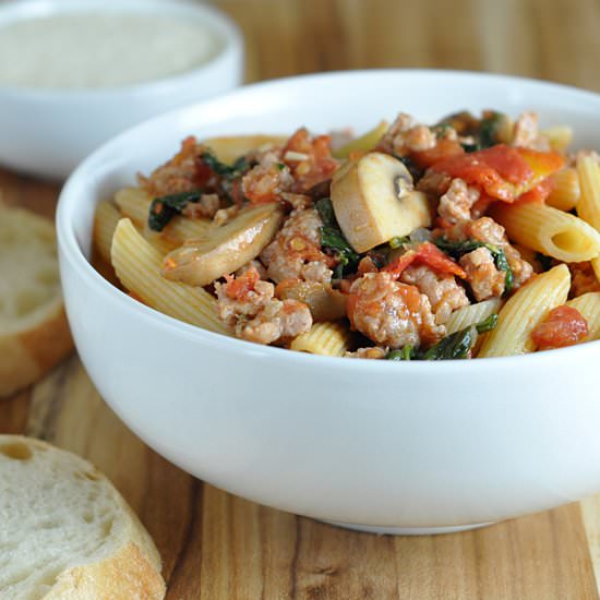 Penne with Sausage & Mushroom Ragu