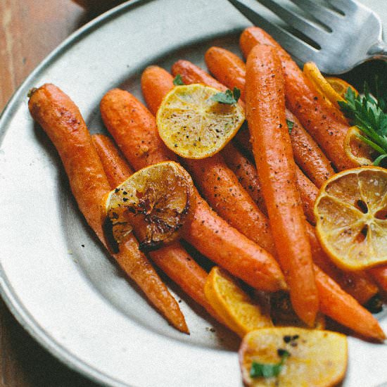 Cumin Roasted Carrots + Meyer Lemon