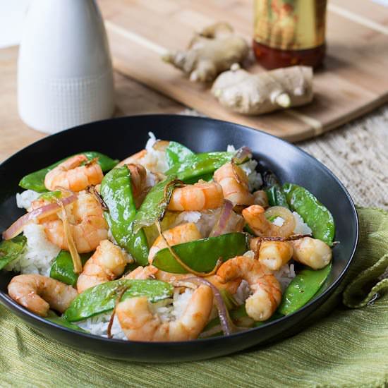 Stir Fry with Shrimp and Snowpeas