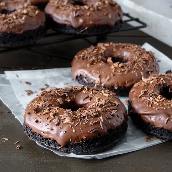 Triple Chocolate Cake Doughnuts