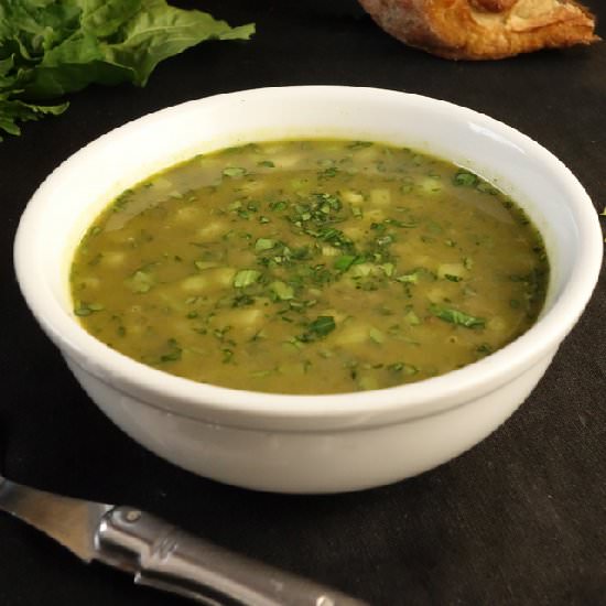 Green Vegetable and Lentil Soup