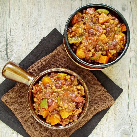 Veggie Black Bean & Lentil Chili