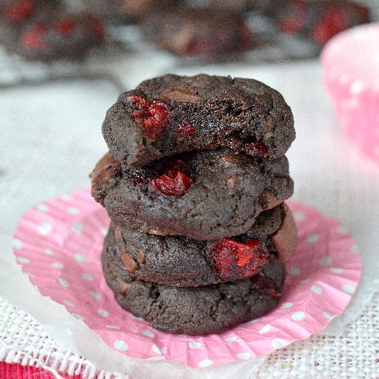 Chocolate Cherry Chunk Cookies