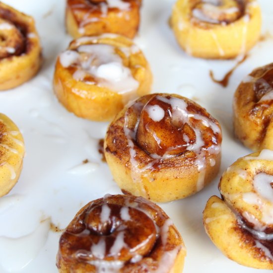 Mini Pumpkin Cinnamon Rolls