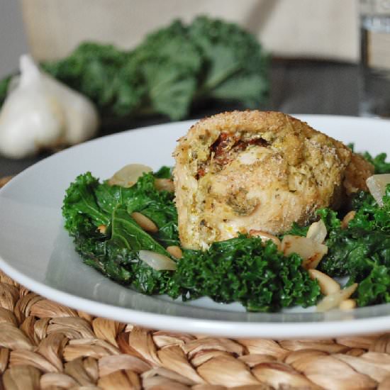 Stuffed Chicken and Sauteed Kale