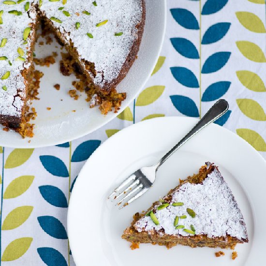 Carrot, Pistachio and Coconut Cake