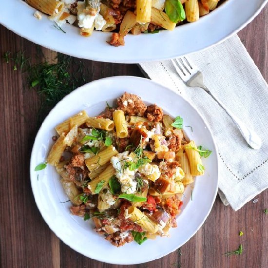 Sausage, Fennel, and Eggplant Pasta