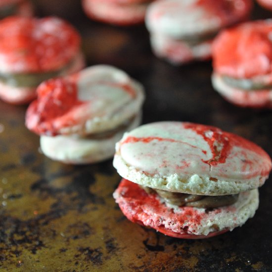 Peppermint Chocolate Macarons