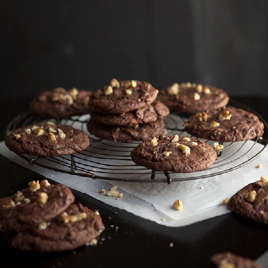 Chocolate walnut brownie cookie