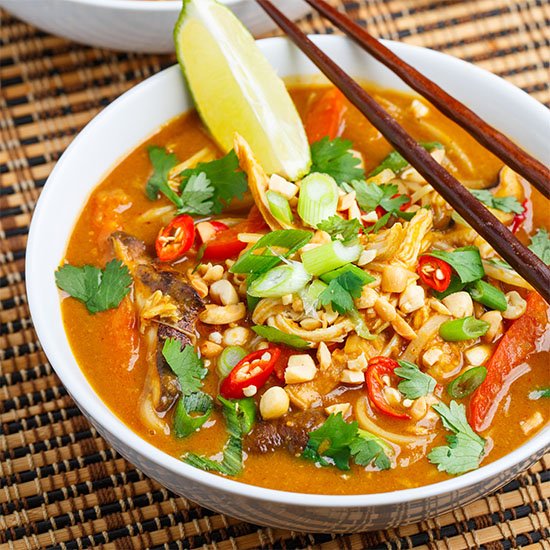 Thai Peanut Chicken Noodle Soup