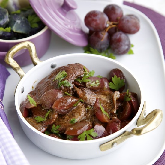 Veal in Barolo and Grapes