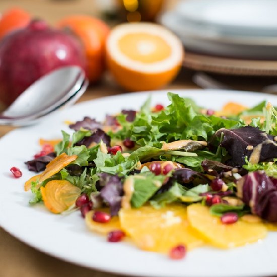 Persimmon, Orange& Pomegranate Salad