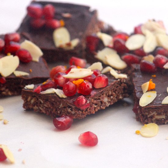 Orange Chocolate Pomegranate Square