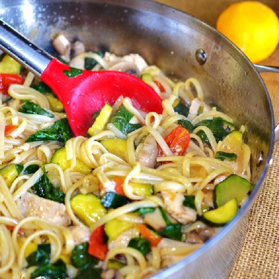 Linguine with Chicken and Vegetable