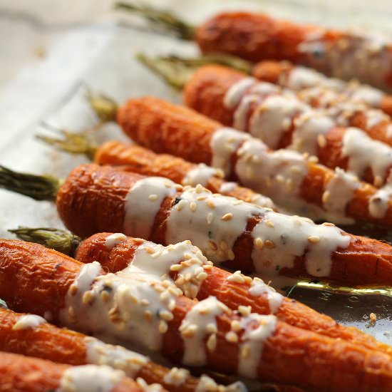 Roasted Carrots w/Tahini Drizzle