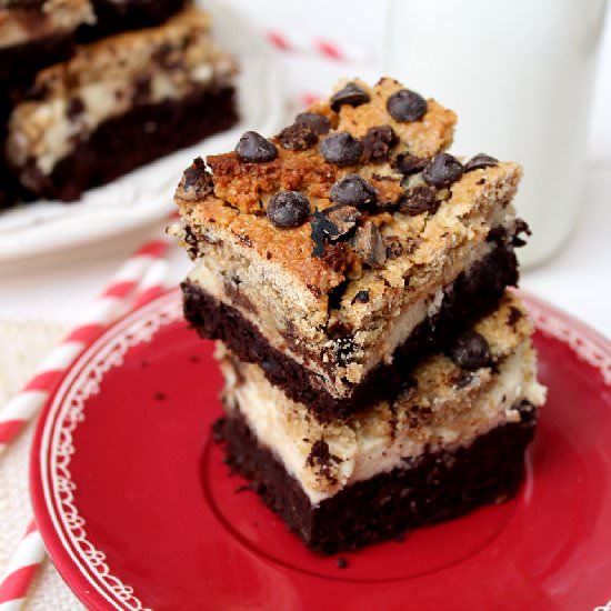 Brownie Cheesecake Cookie Bars