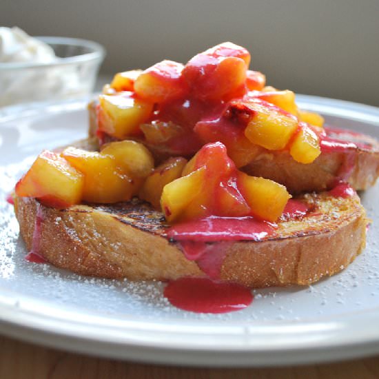 Peach Melba French Toast