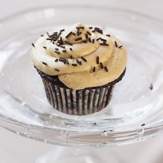 Chocolate Cupcakes with PB Frosting