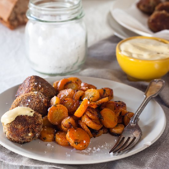 Cheek and tongue meatballs