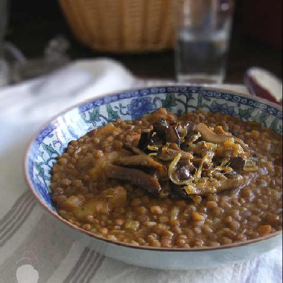 Lentils with Mushrooms