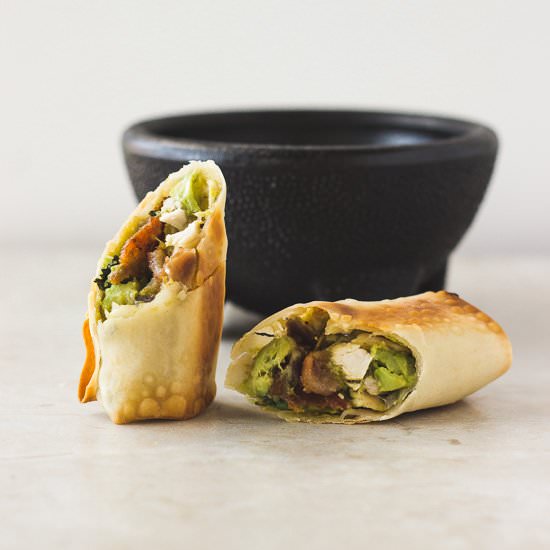 Baked Avocado Club Egg Rolls