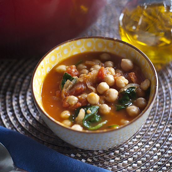 Chickpea, Spinach Stew with Ginger