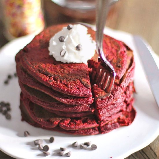 Guilt-Free GF Red Velvet Pancakes