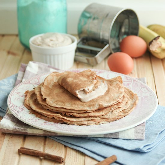 Grain Free Crepes with Banana Cream