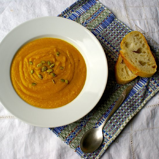 Velvety Squash and Red Lentil Soup