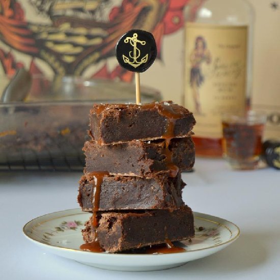 Boozy Brownies with Salted Caramel