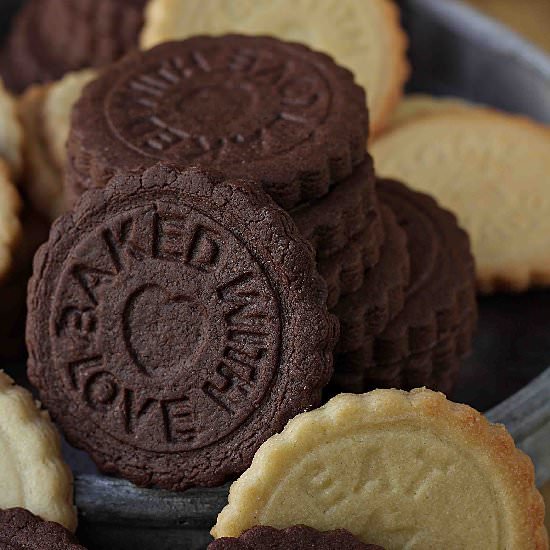 Danish butter cookies and chocolate