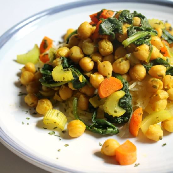 Indian Spiced Chickpeas and Veggies