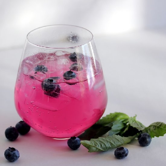 Blueberry Basil Soda Spritzer