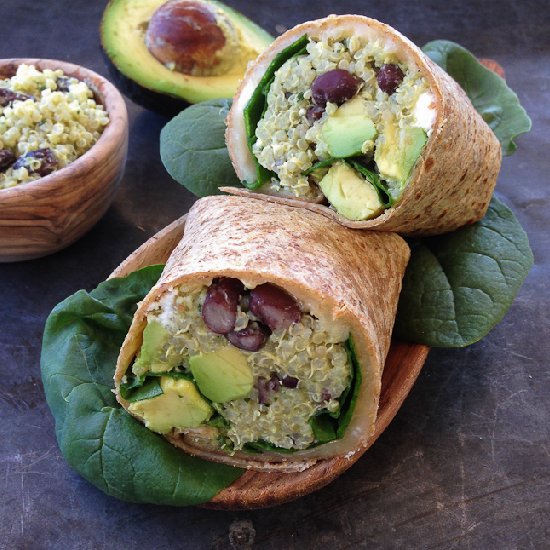 Quinoa wrap with black beans