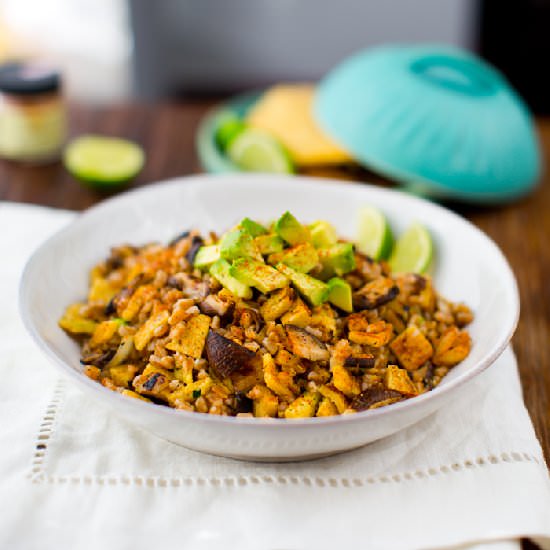 Mushroom Farro Tortilla Salad