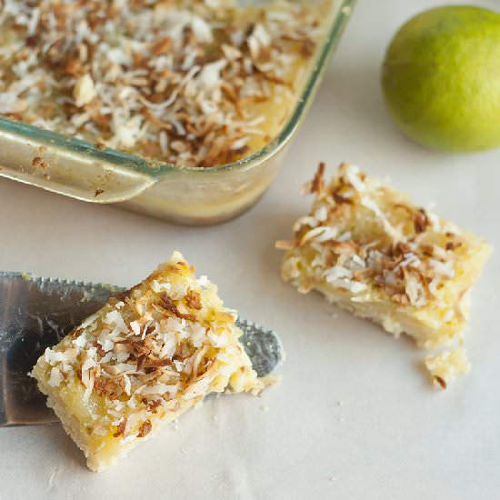 Toasted Coconut Lime Bars