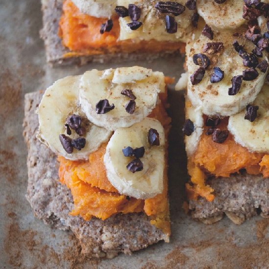 Cinnamon Sweet Potato Banana Pizza