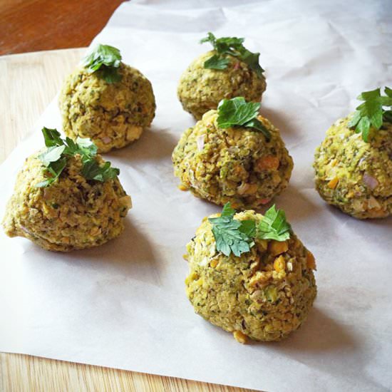 Baked Pistachio Falafels