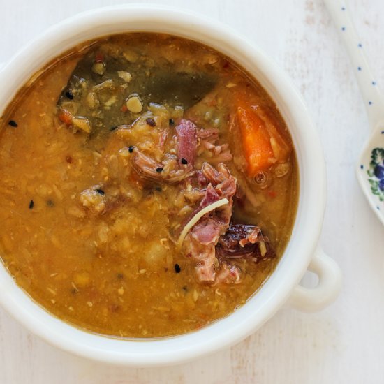 Lentil Coconut and Ham Hock Soup