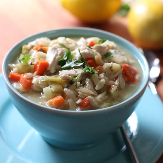 Lemon Chicken Orzo Soup