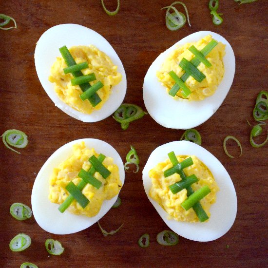 Football Deviled Eggs