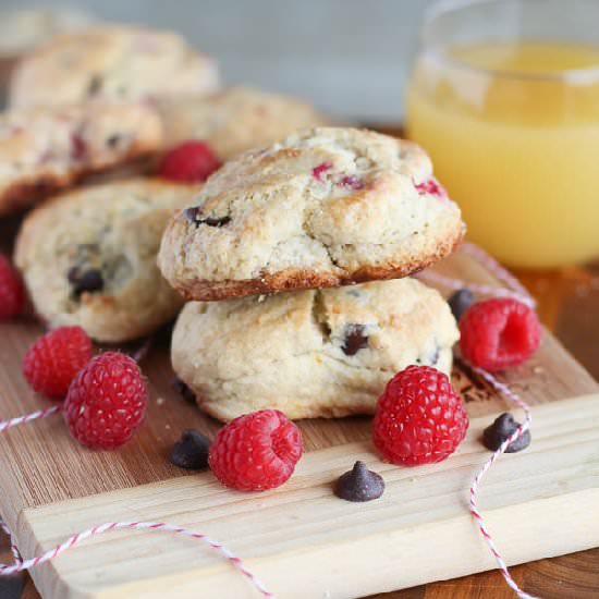 Raspberry Chocolate Scones