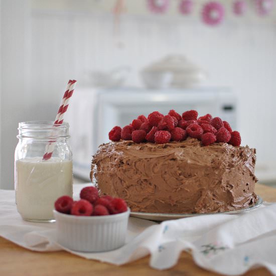 Dark Chocolate Raspberry Cake